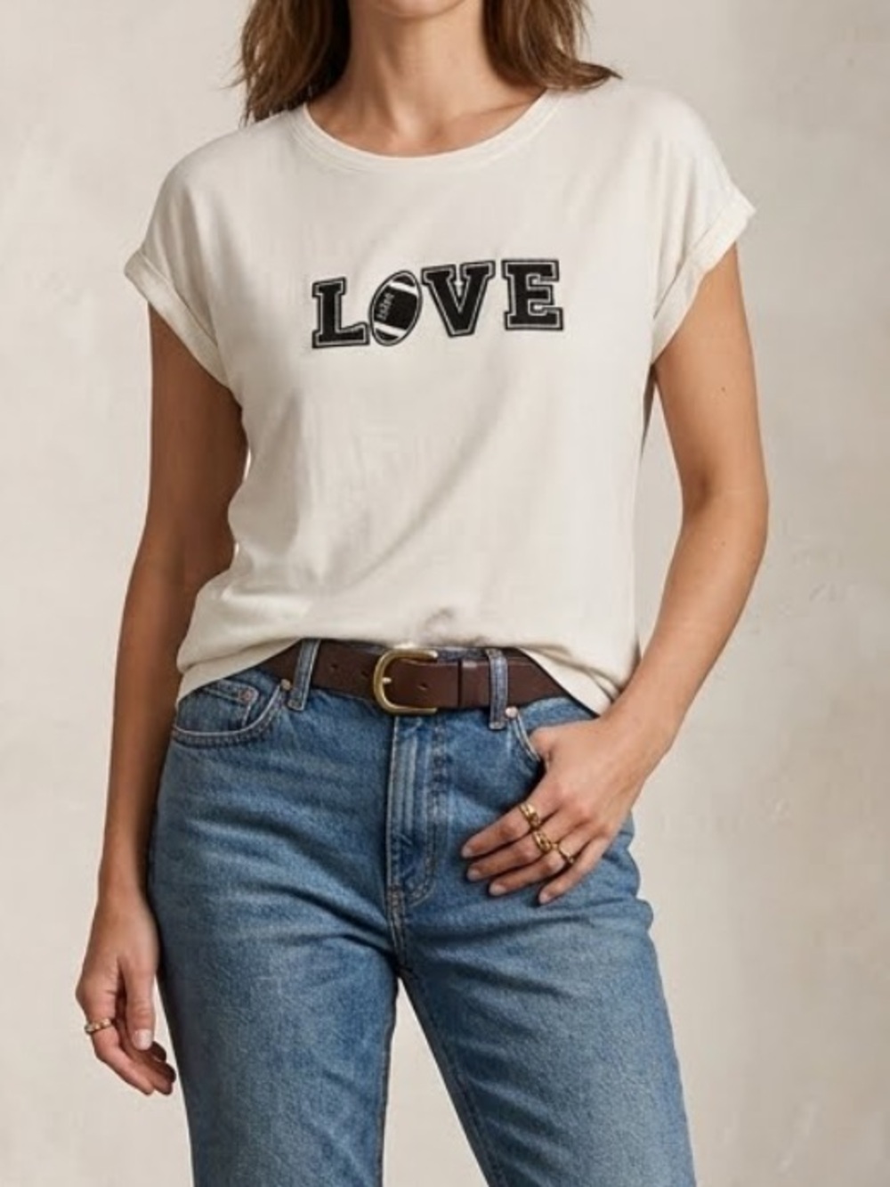 C& CALIFORNIA Love Football Modal Blend T-Shirt Large